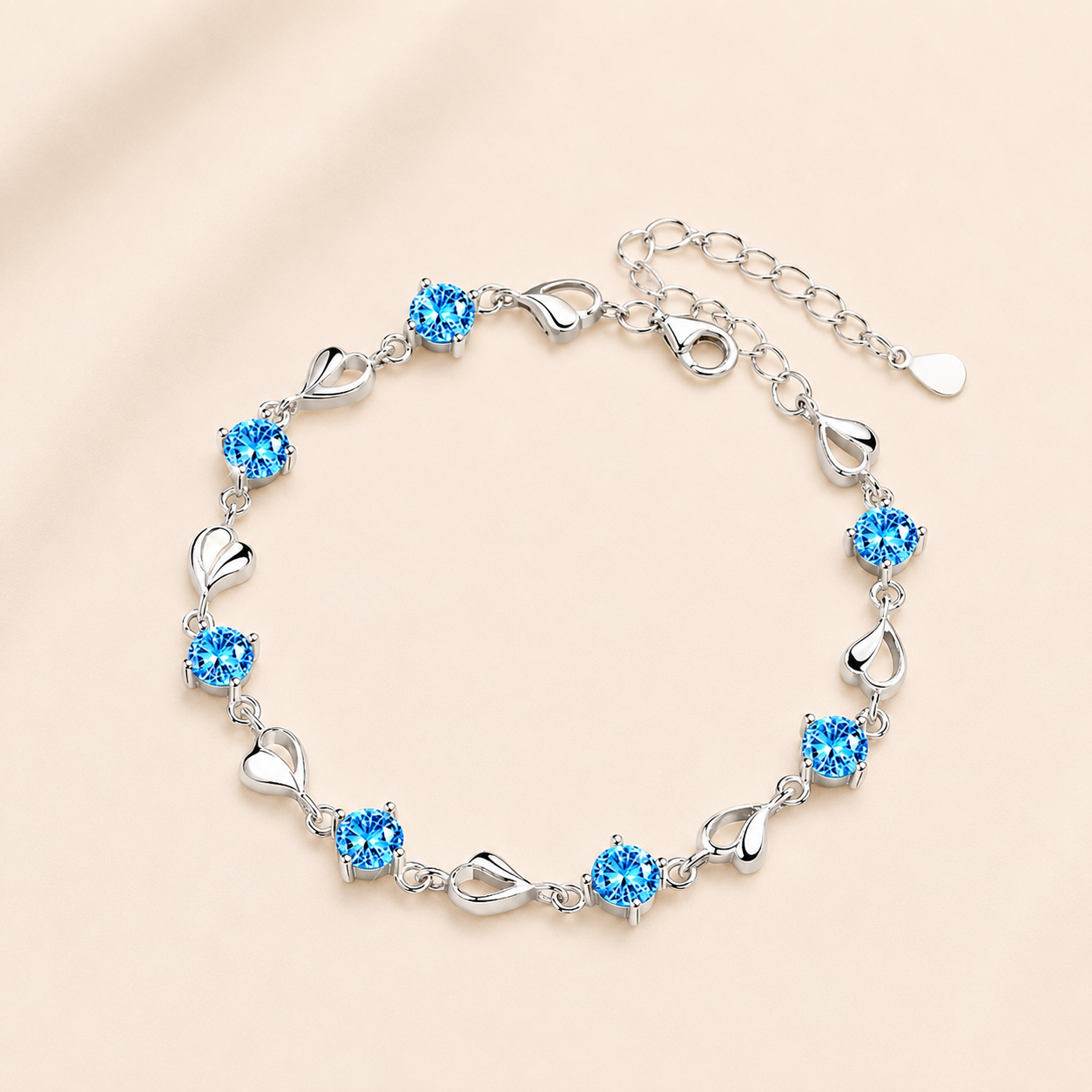 Pulsera Cristales Azules Ajustable