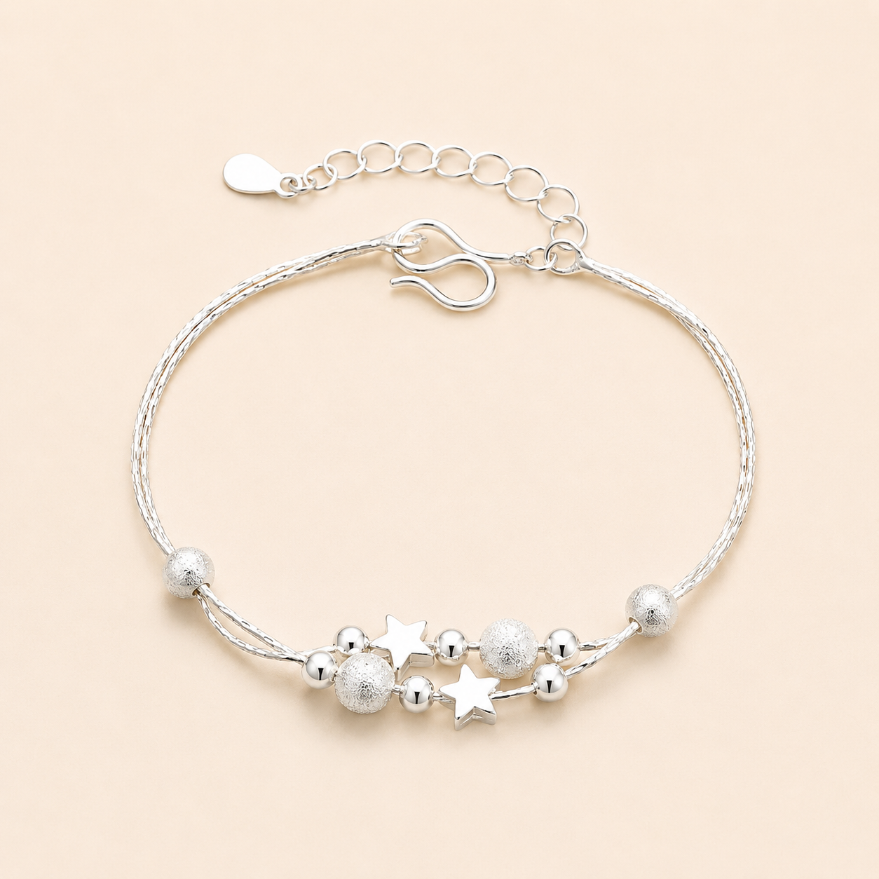 Pulsera Estrellas Celestiales Plata 925 Ajustable