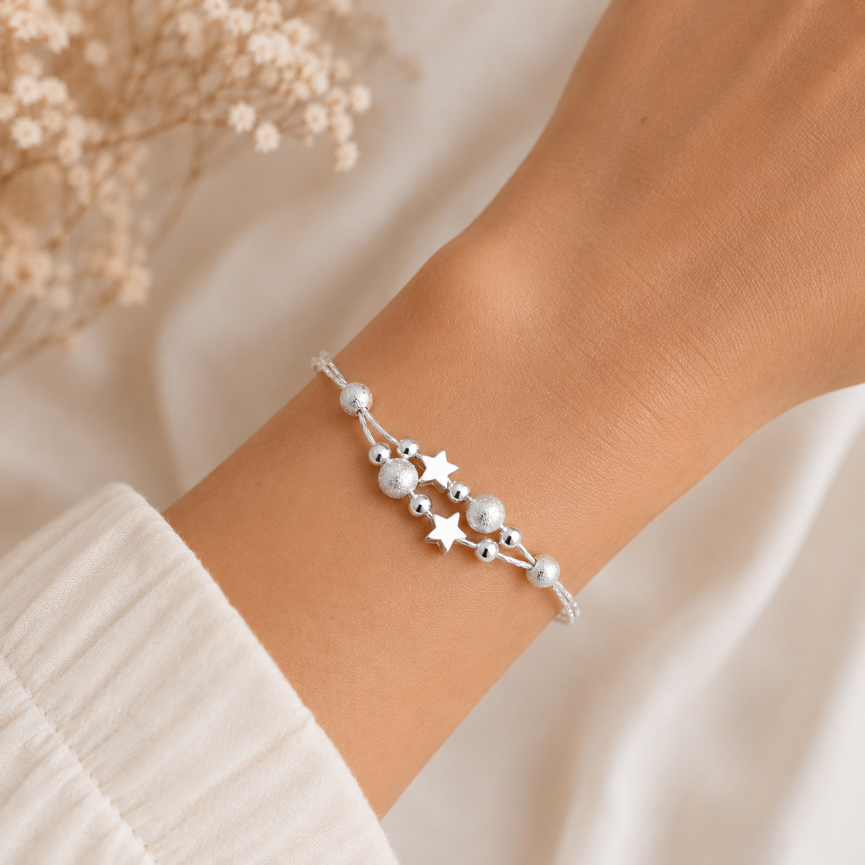 Pulsera Estrellas Celestiales Plata 925 Ajustable