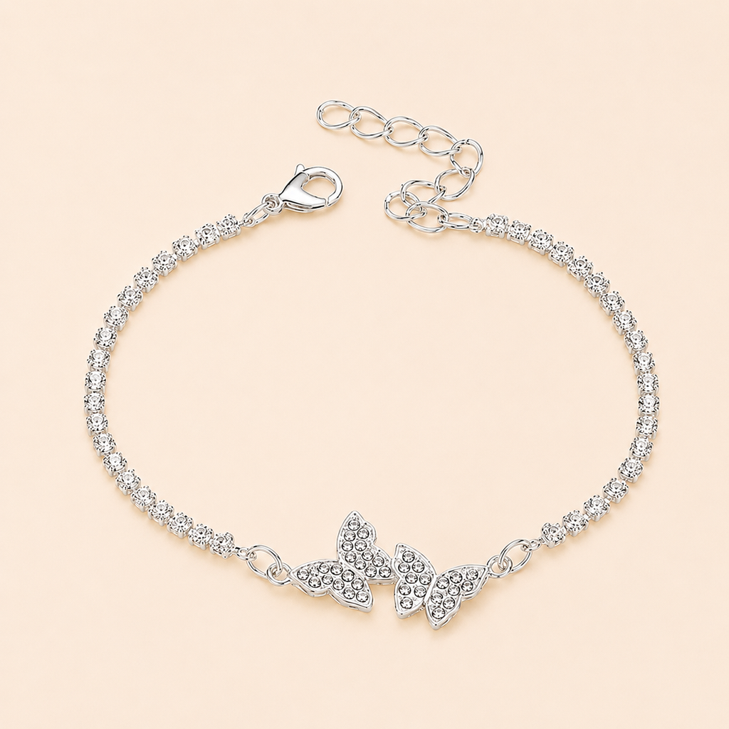 Pulsera Mariposas Plata 925 Ajustable