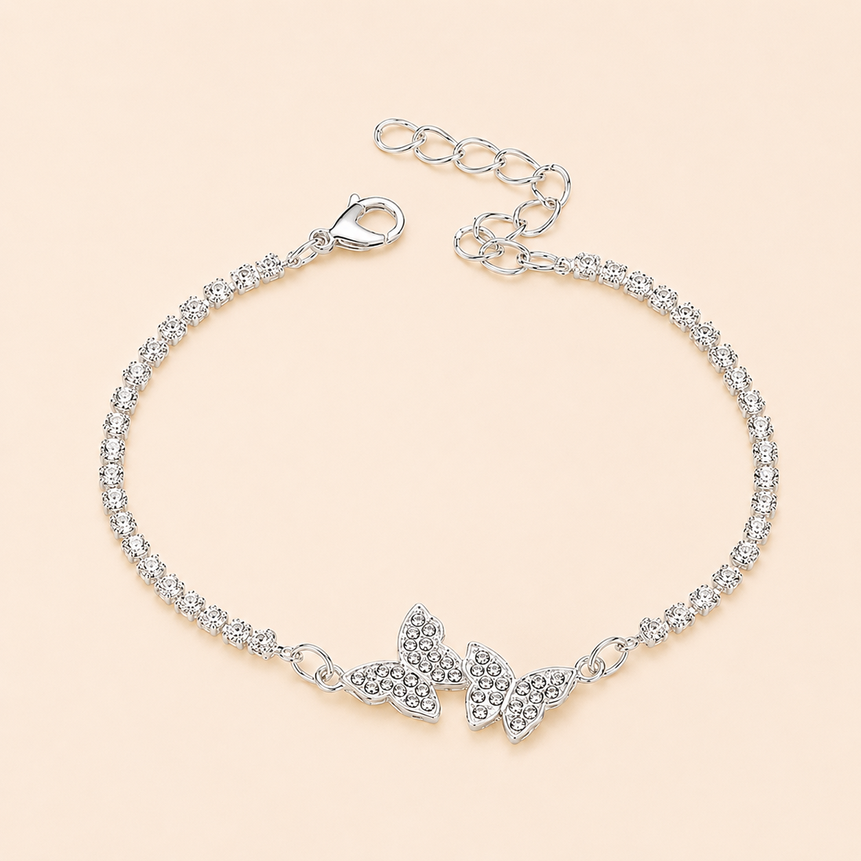 Pulsera Mariposas Plata 925 Ajustable