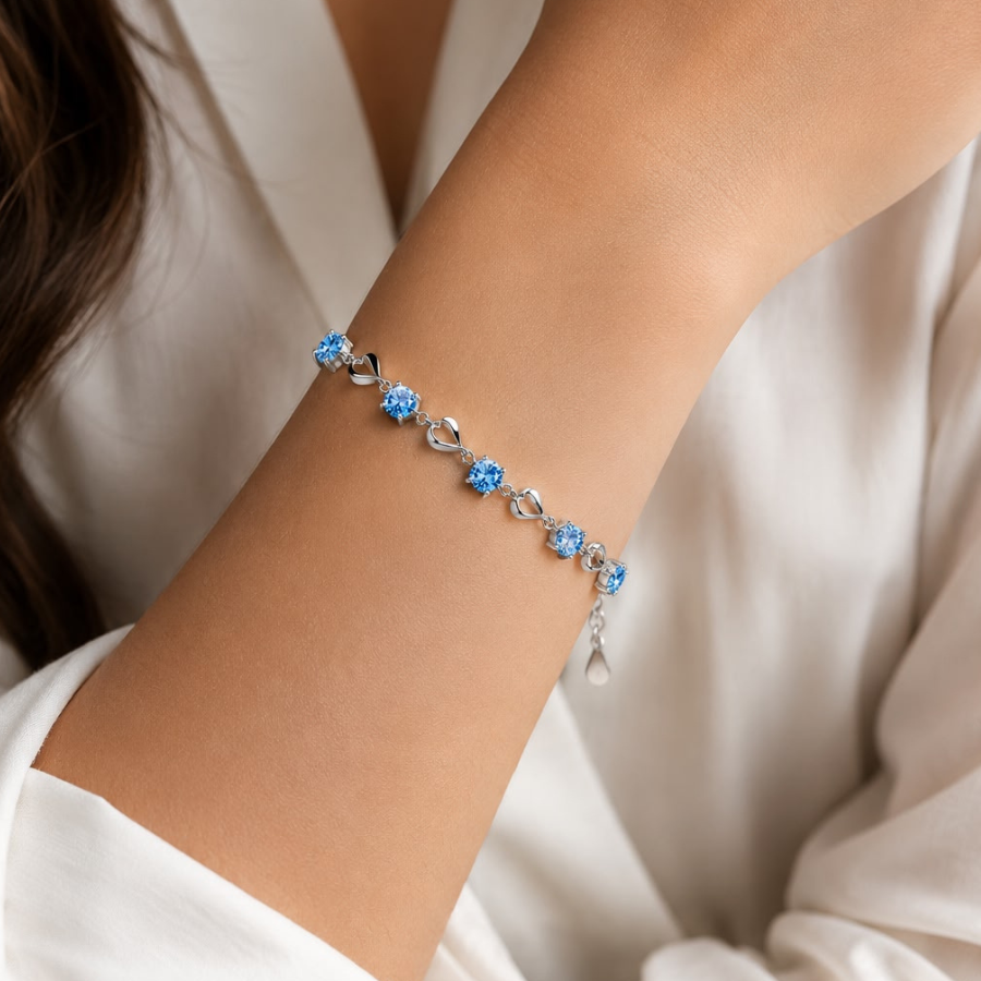 Pulsera Cristales Azules Ajustable
