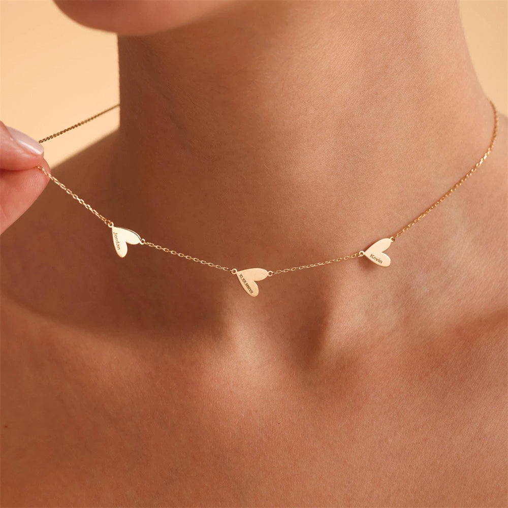 Collar Corazones Delicados Ajustable