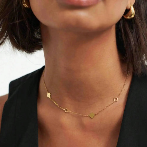 Collar Trébol Dorado Ajustable